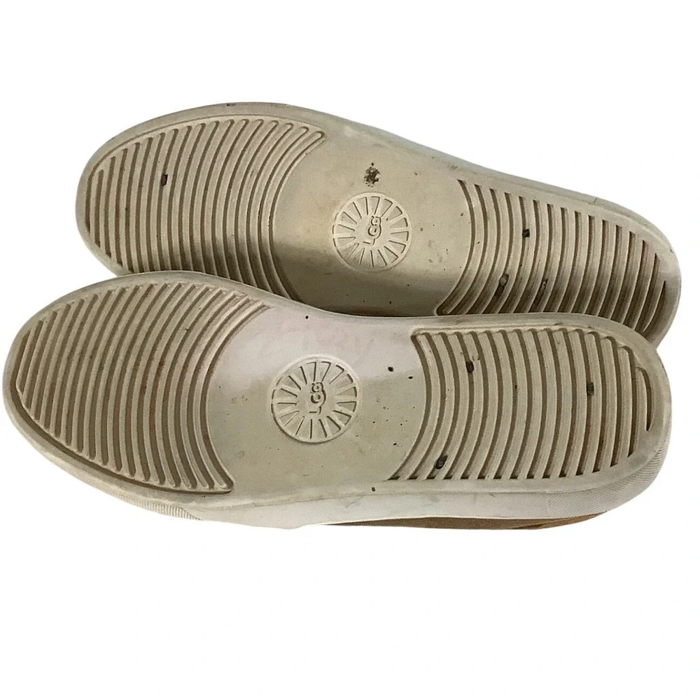 UGG Jass Chestnut Brown Suede Platform Slip On Sneakers 1121613 Womens Size 8